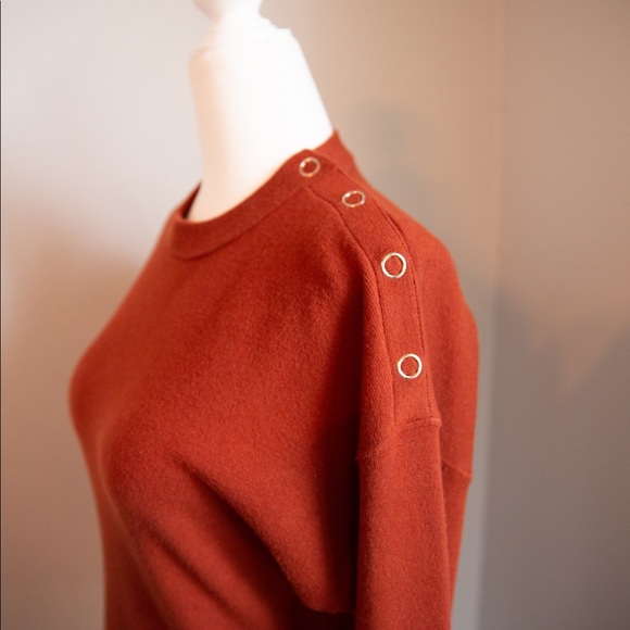 NWOT Jason Wu GREY sweater with shoulder buttons - Picture 6 of 8